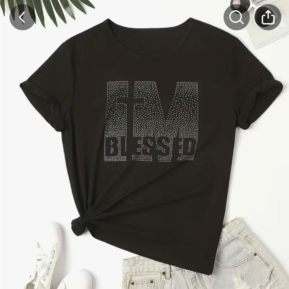 Black Rhinestone Tshirt